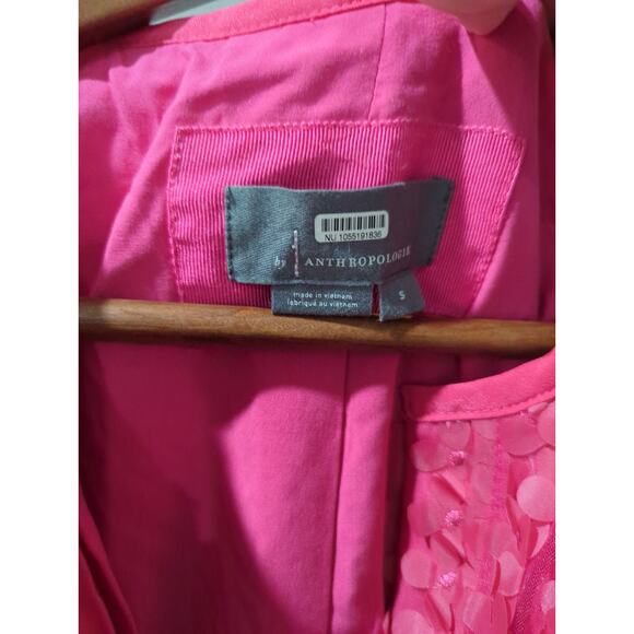 Anthropologie The Somerset Flower Applique Pink Dress - Picture 5 of 7